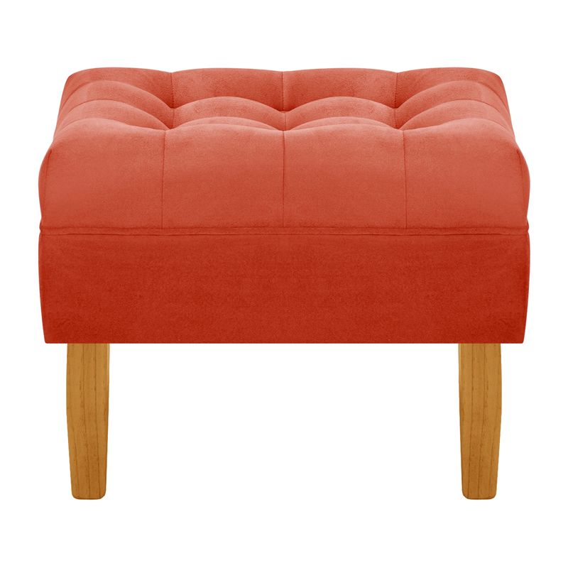 BODEVIR - Pouf Wood 1C Felpa 04 Naranjo