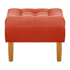 BODEVIR - Pouf Wood 1C Felpa 04 Naranjo