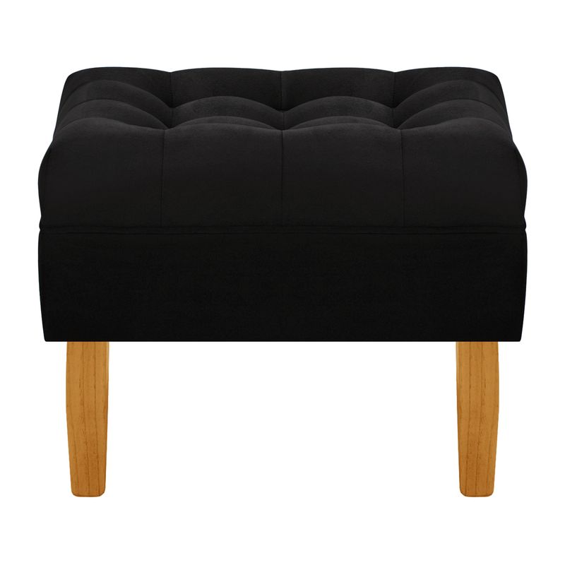BODEVIR - Pouf Wood 1C Felpa 04 Negro