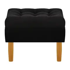 BODEVIR - Pouf Wood 1C Felpa 04 Negro