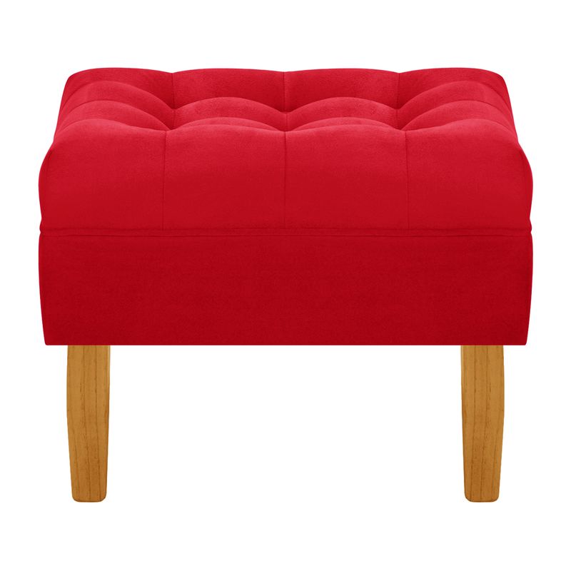 BODEVIR - Pouf Wood 1C Felpa 04 Rojo