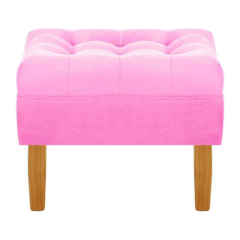 BODEVIR - Pouf Wood 1C Felpa 04 Rosado