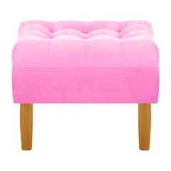 BODEVIR - Pouf Wood 1C Felpa 04 Rosado