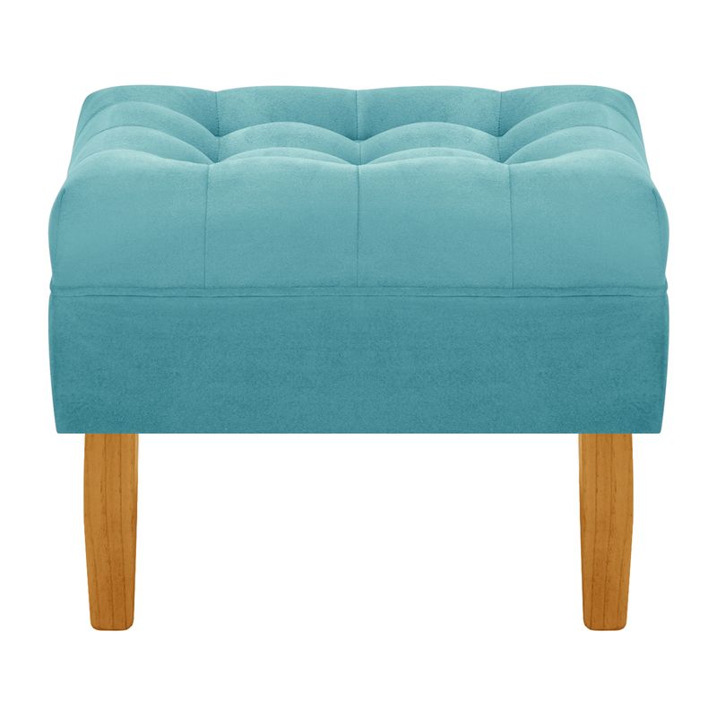 BODEVIR - Pouf Wood 1C Felpa 04 Turquesa