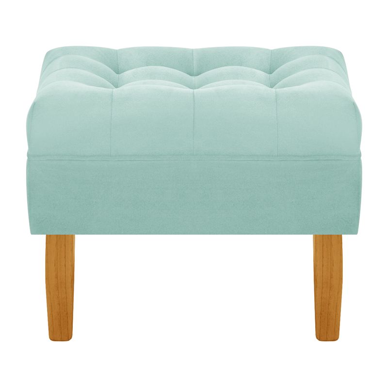 BODEVIR - Pouf Wood 1C Felpa 04 Verde Agua