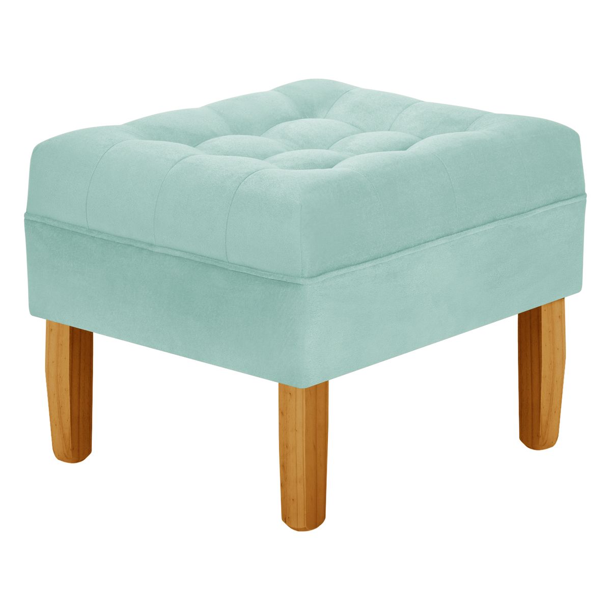 BODEVIR - Pouf Wood 1C Felpa 04 Verde Agua