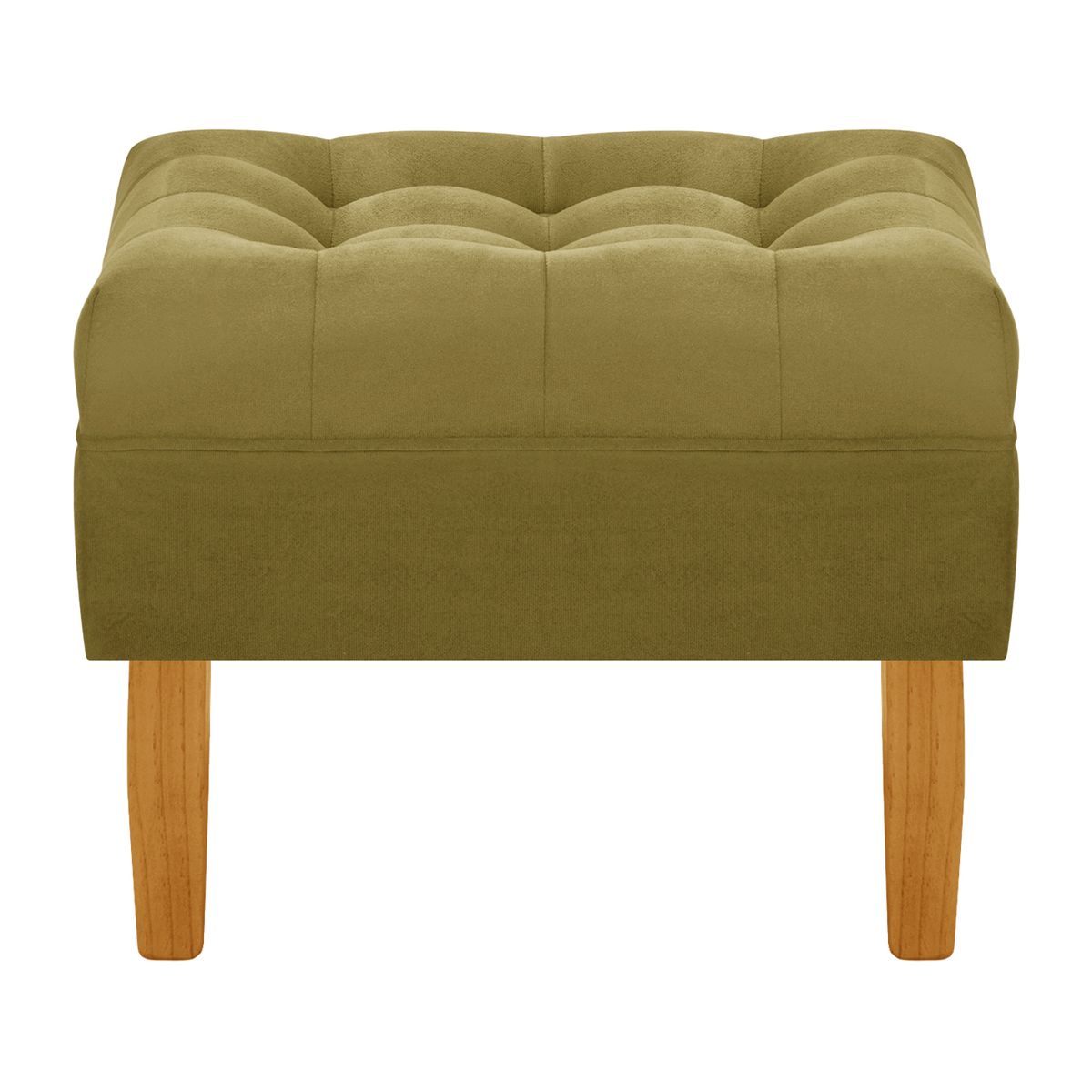 BODEVIR - Pouf Wood 1C Felpa 04 Verde Musgo