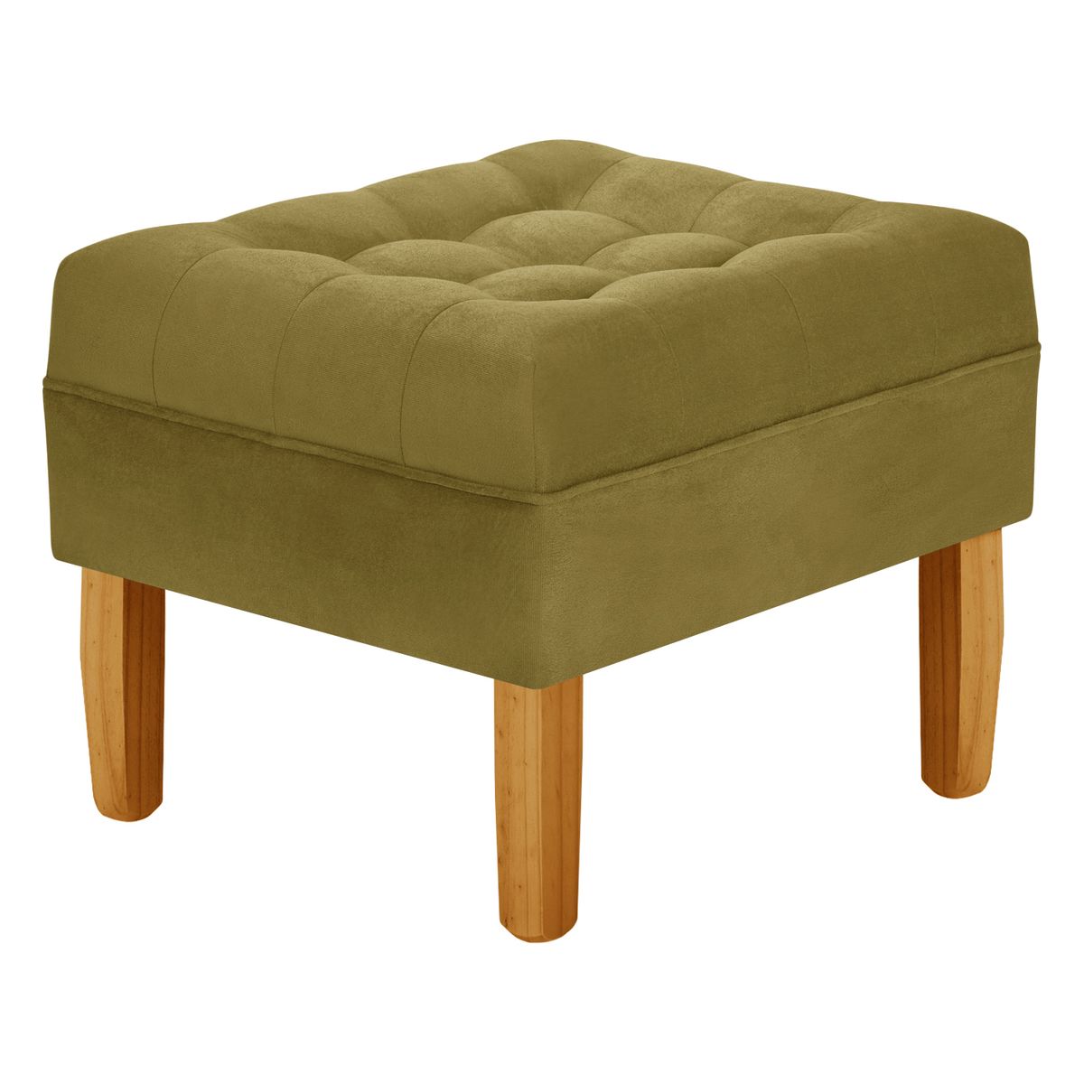 BODEVIR - Pouf Wood 1C Felpa 04 Verde Musgo