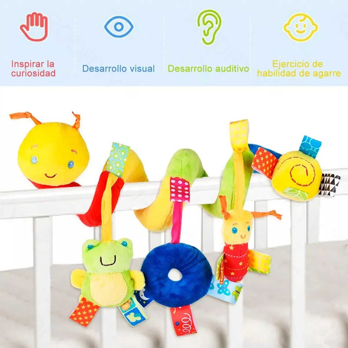 GENERICO - Cochecito De Peluche Sonajas Cuna Espiral Dibujos Animad