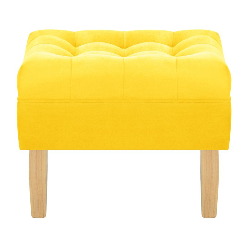 BODEVIR - Pouf Wood 1C Felpa 05 Amarillo