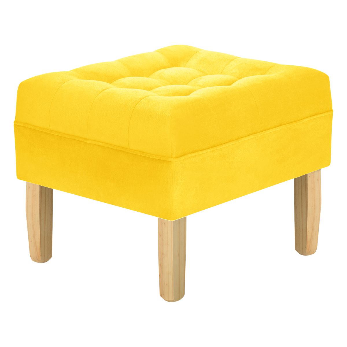 BODEVIR - Pouf Wood 1C Felpa 05 Amarillo.
