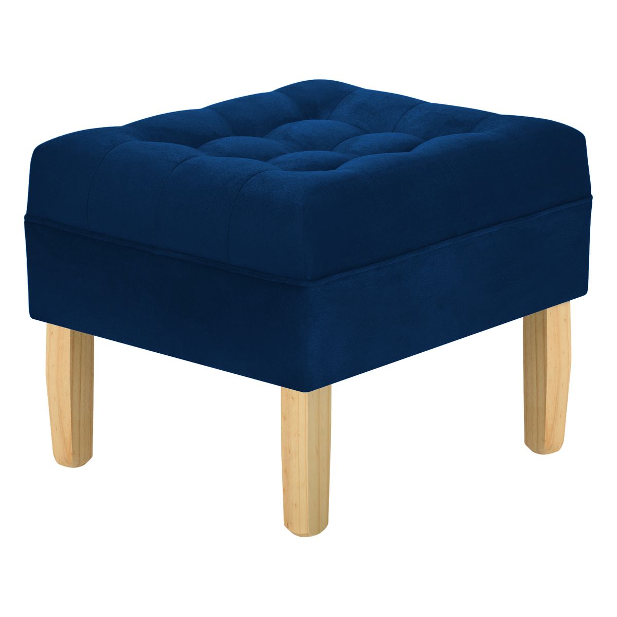 BODEVIR - Pouf Wood 1C Felpa 05 Azul Marino