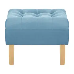 BODEVIR - Pouf Wood 1C Felpa 05 Azul Petroleo