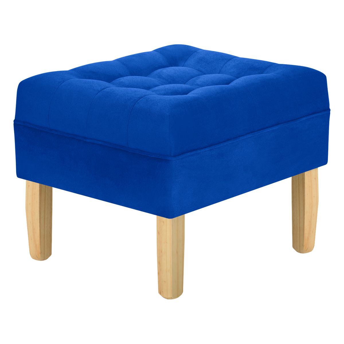 BODEVIR - Pouf Wood 1C Felpa 05 Azul Rey