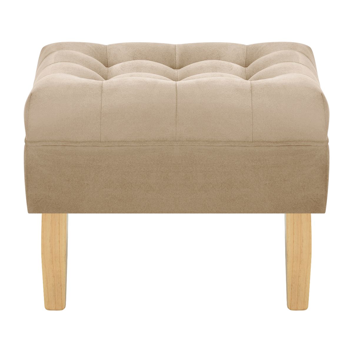 BODEVIR - Pouf Wood 1C Felpa 05 Beige.