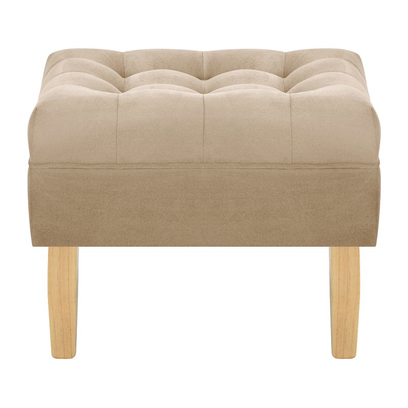 BODEVIR - Pouf Wood 1C Felpa 05 Beige