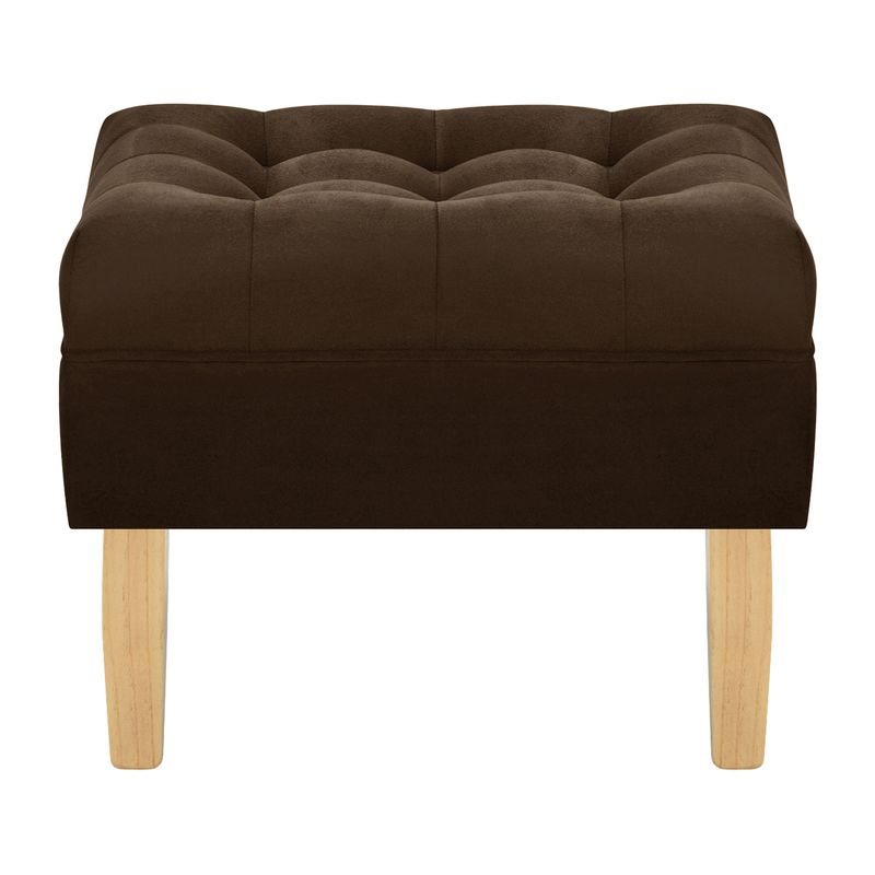 BODEVIR - Pouf Wood 1C Felpa 05 Chocolate