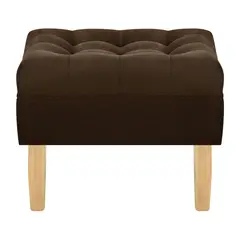 BODEVIR - Pouf Wood 1C Felpa 05 Chocolate