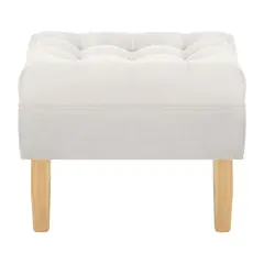 BODEVIR - Pouf Wood 1C Felpa 05 Crudo