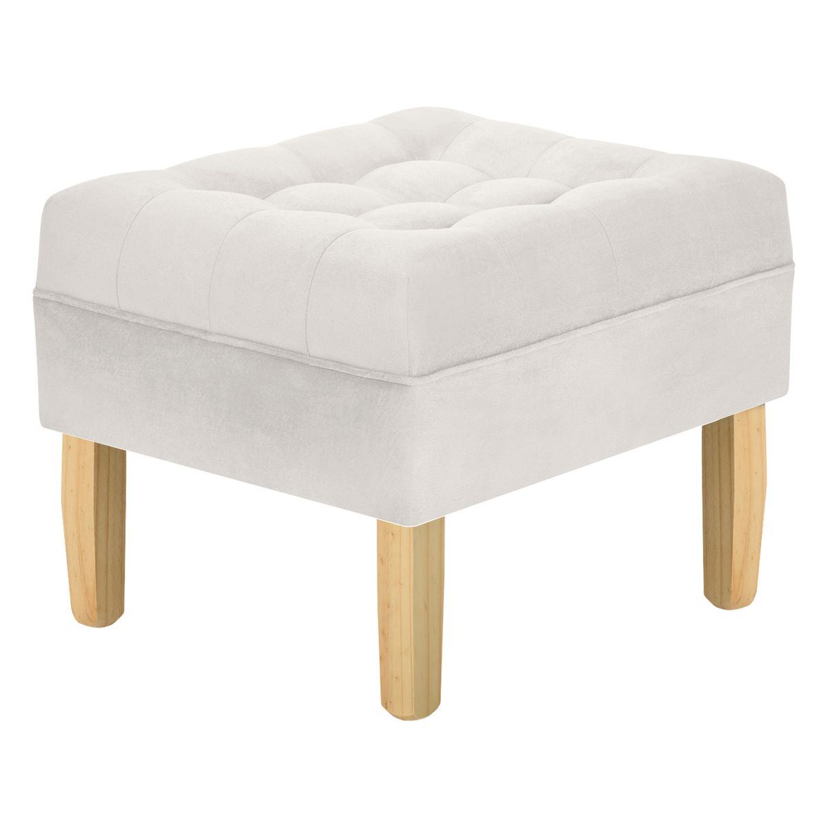 BODEVIR - Pouf Wood 1C Felpa 05 Crudo