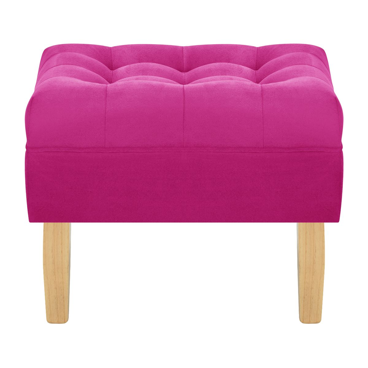 BODEVIR - Pouf Wood 1C Felpa 05 Fucsia
