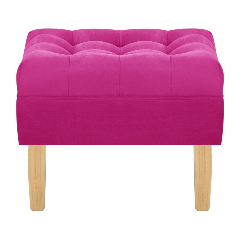 BODEVIR - Pouf Wood 1C Felpa 05 Fucsia