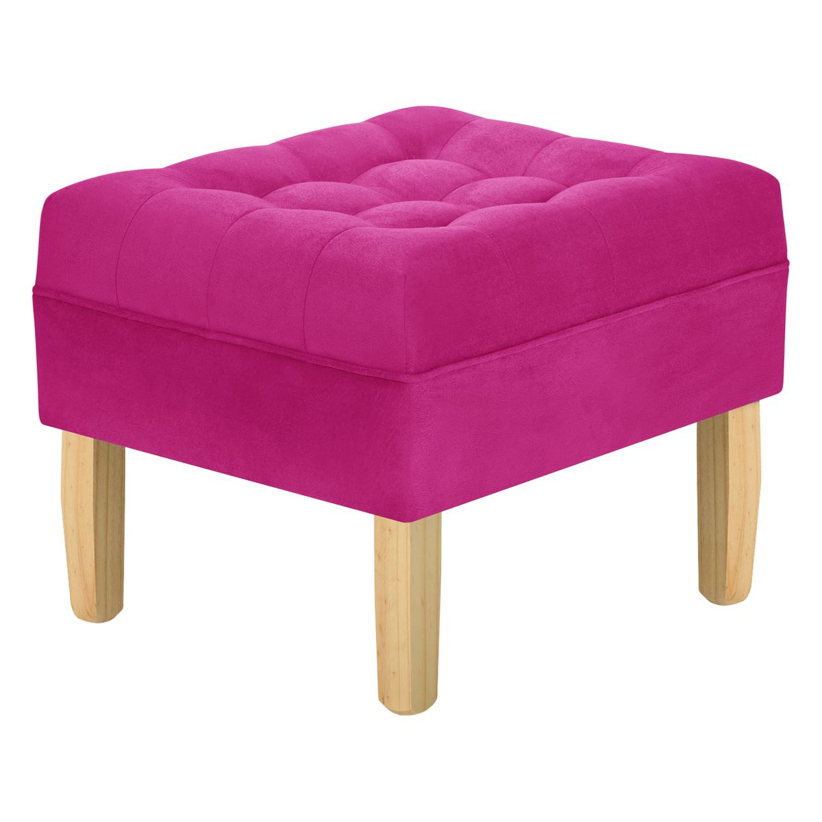 BODEVIR - Pouf Wood 1C Felpa 05 Fucsia