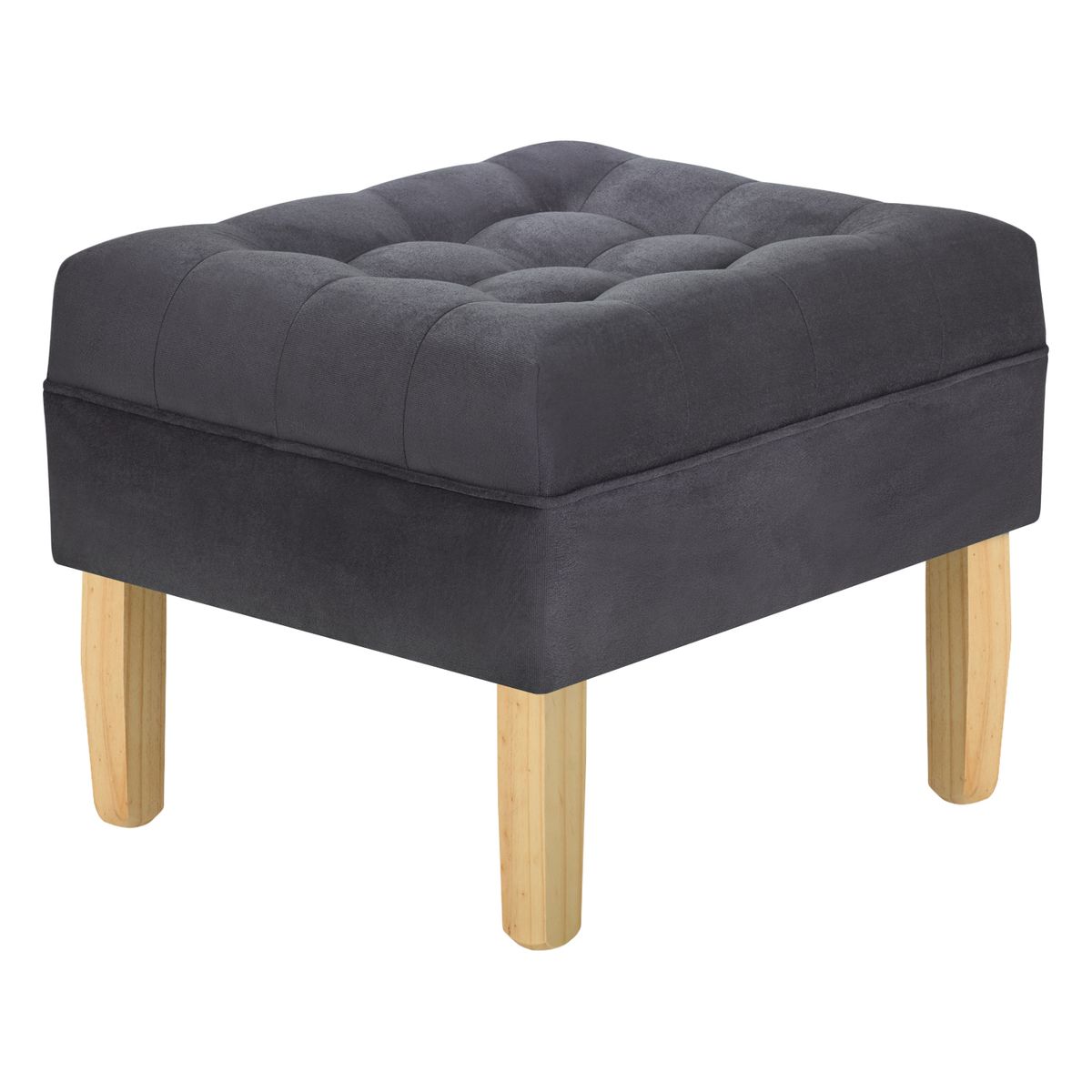 BODEVIR - Pouf Wood 1C Felpa 05 Gris