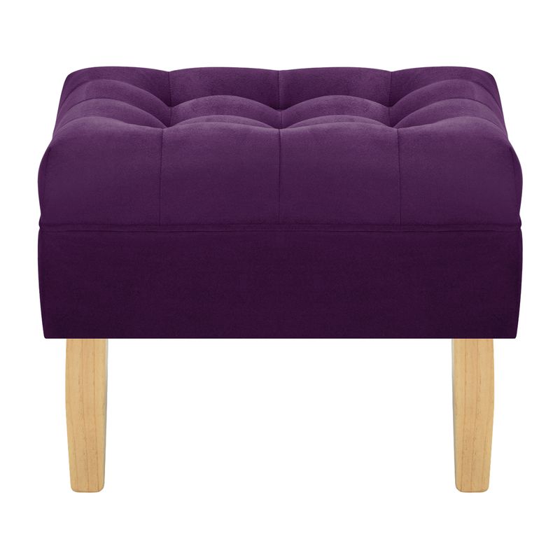 BODEVIR - Pouf Wood 1C Felpa 05 Morado