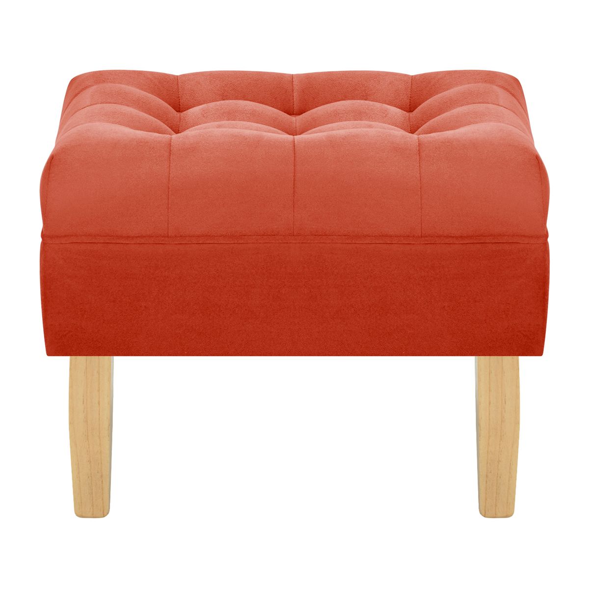 BODEVIR - Pouf Wood 1C Felpa 05 Naranjo