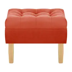 BODEVIR - Pouf Wood 1C Felpa 05 Naranjo