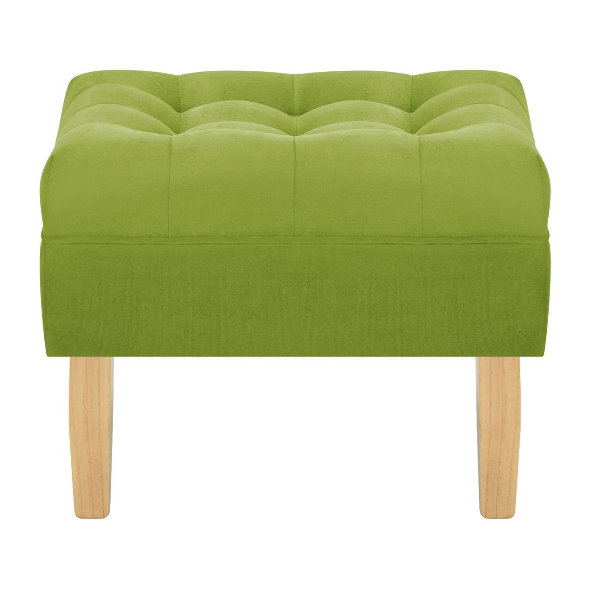 BODEVIR - Pouf Wood 1C Felpa 05 Pistacho