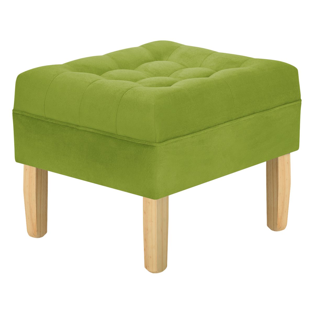 BODEVIR - Pouf Wood 1C Felpa 05 Pistacho