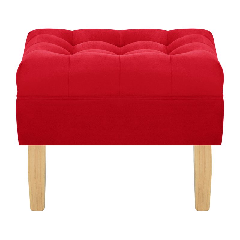 BODEVIR - Pouf Wood 1C Felpa 05 Rojo