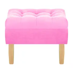BODEVIR - Pouf Wood 1C Felpa 05 Rosado