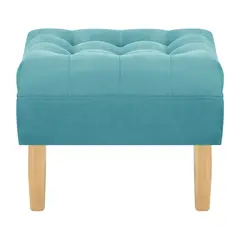 BODEVIR - Pouf Wood 1C Felpa 05 Turquesa