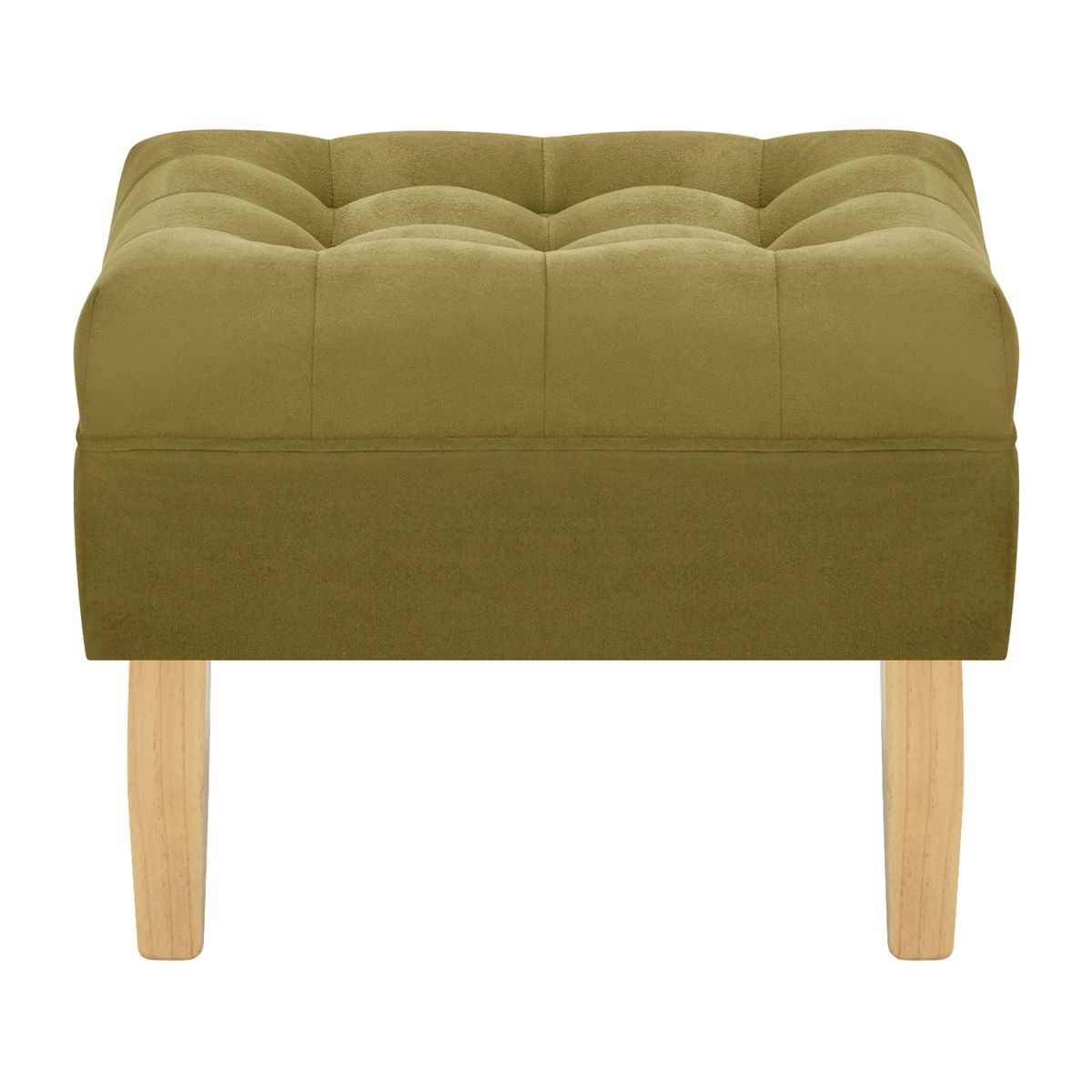 BODEVIR - Pouf Wood 1C Felpa 05 Verde Musgo