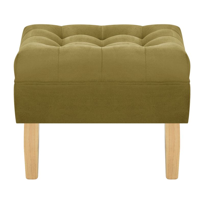 BODEVIR - Pouf Wood 1C Felpa 05 Verde Musgo