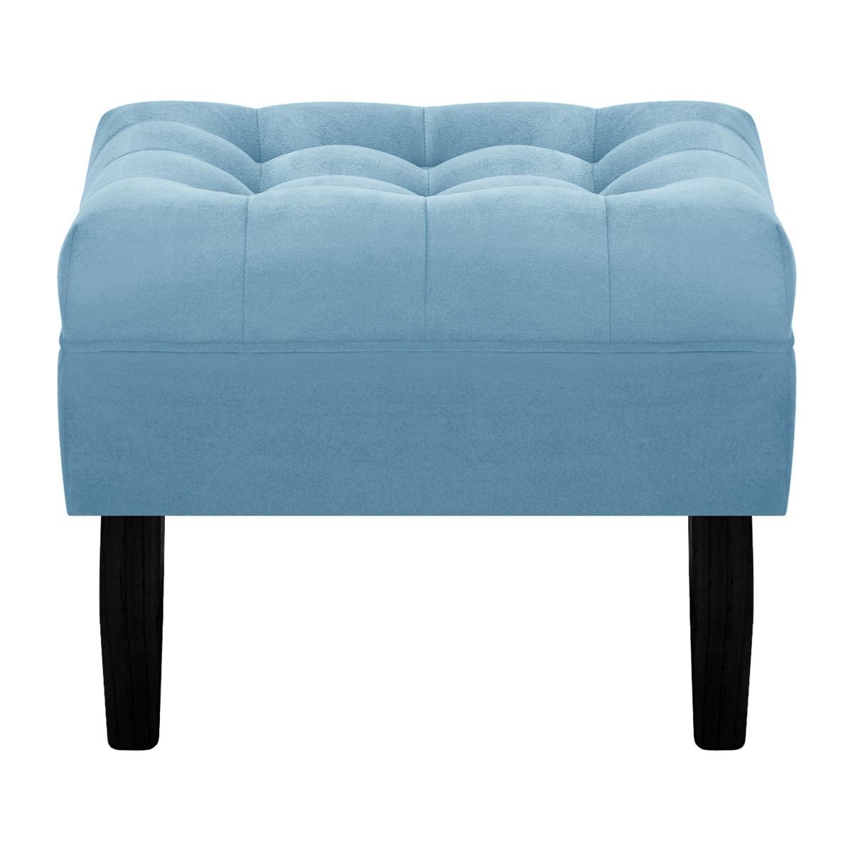 BODEVIR - Set Pouf Wood 1C Felpa 00 Azul Petroleo