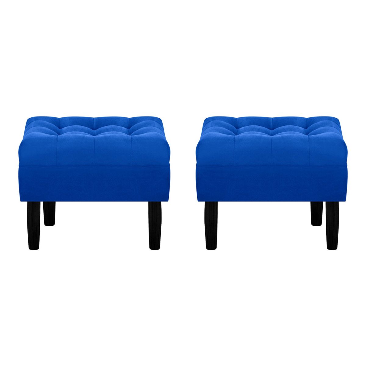 BODEVIR - Set Pouf Wood 1C Felpa 00 Azul Rey