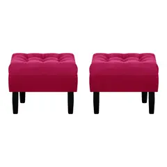 BODEVIR - Set Pouf Wood 1C Felpa 00 Burdeo