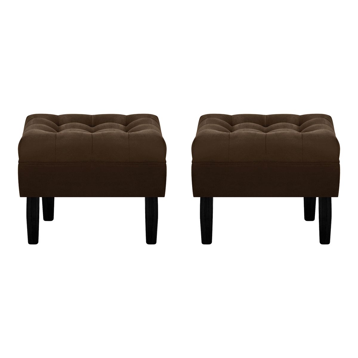 BODEVIR - Set Pouf Wood 1C Felpa 00 Chocolate.