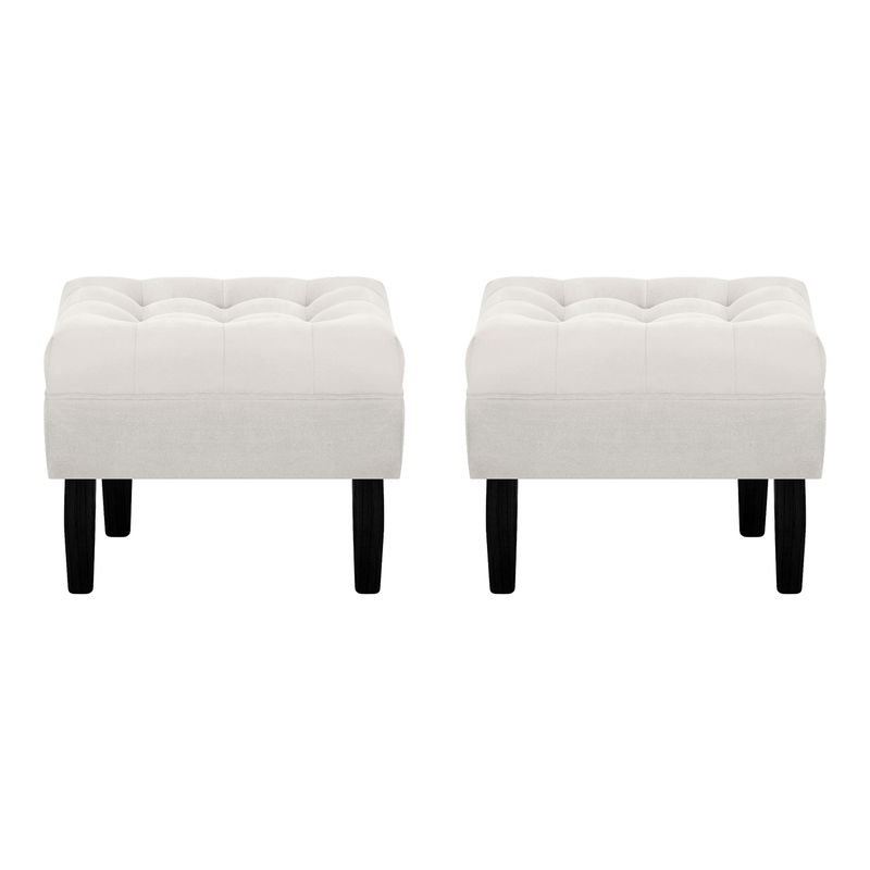 BODEVIR - Set Pouf Wood 1C Felpa 00 Crudo