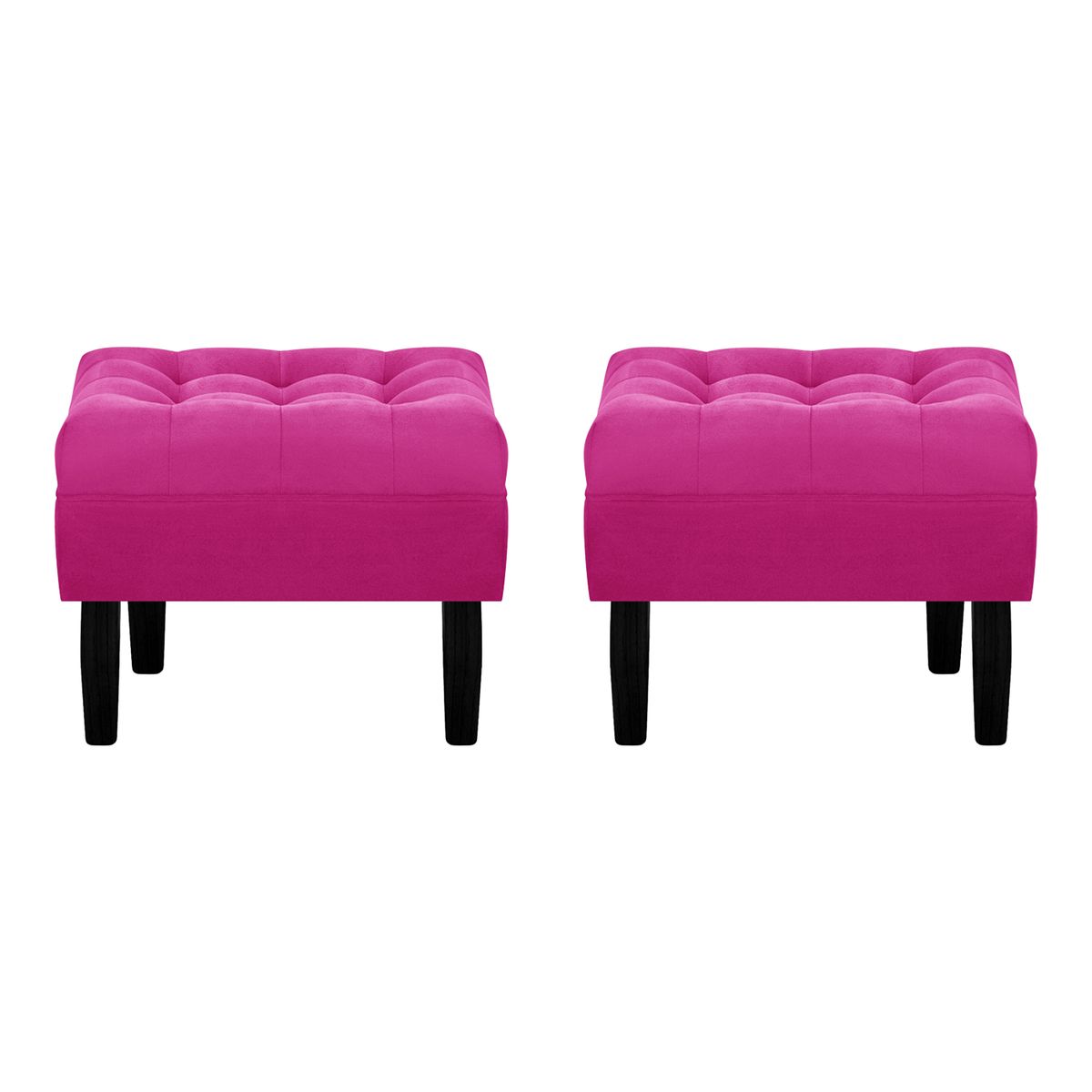 BODEVIR - Set Pouf Wood 1C Felpa 00 Fucsia.