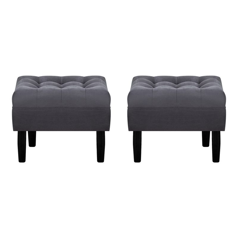BODEVIR - Set Pouf Wood 1C Felpa 00 Gris