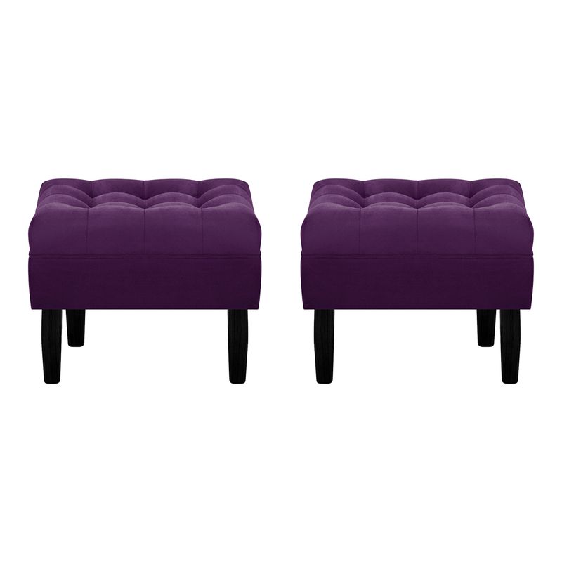BODEVIR - Set Pouf Wood 1C Felpa 00 Morado