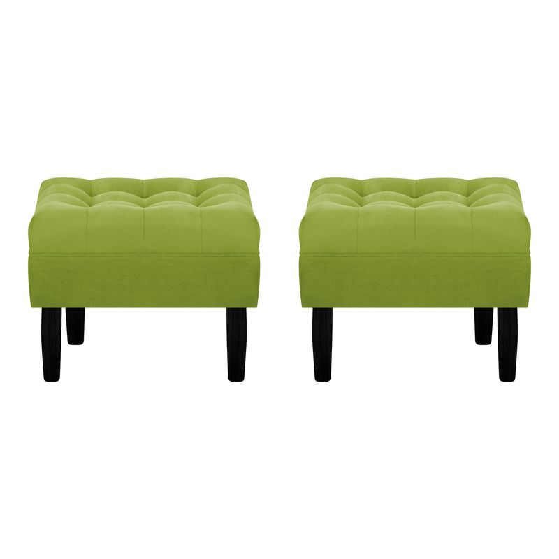 BODEVIR - Set Pouf Wood 1C Felpa 00 Pistacho