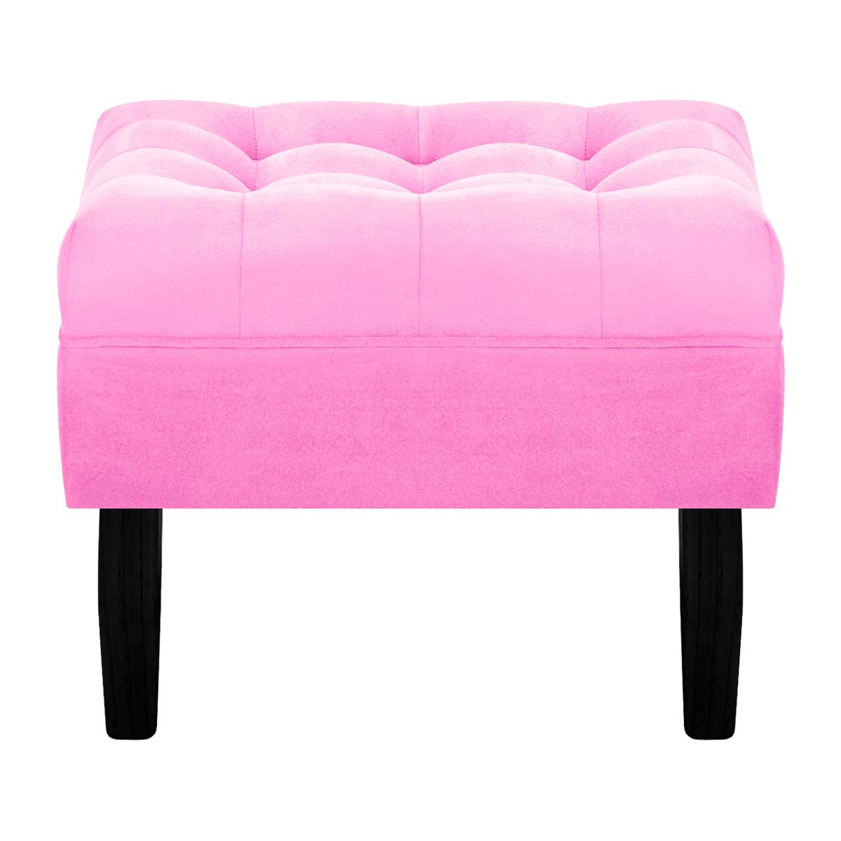 BODEVIR - Set Pouf Wood 1C Felpa 00 Rosado