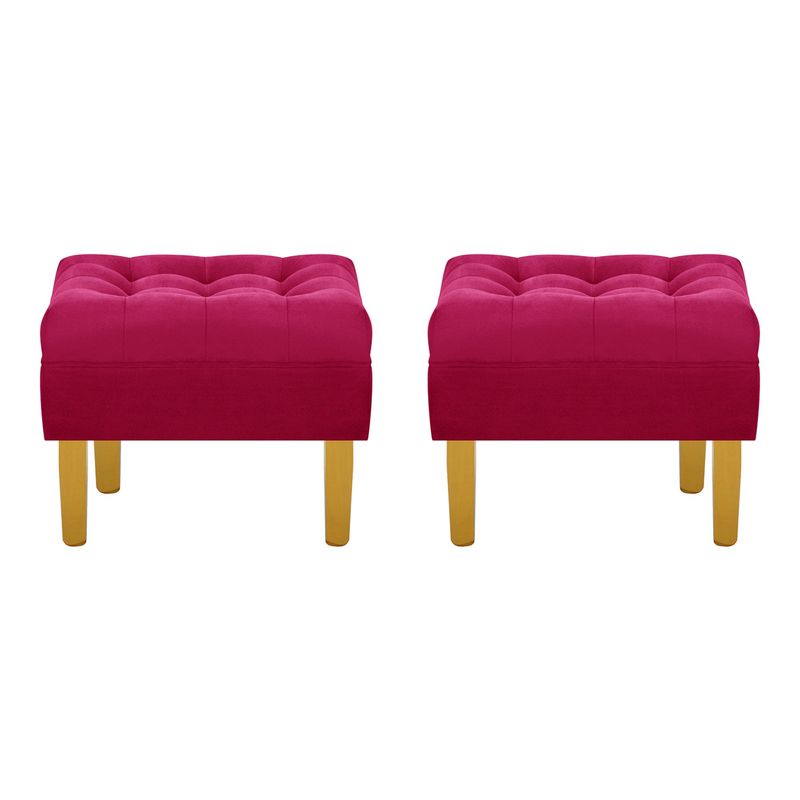 BODEVIR - Set Pouf Wood 1C Felpa 01 Burdeo