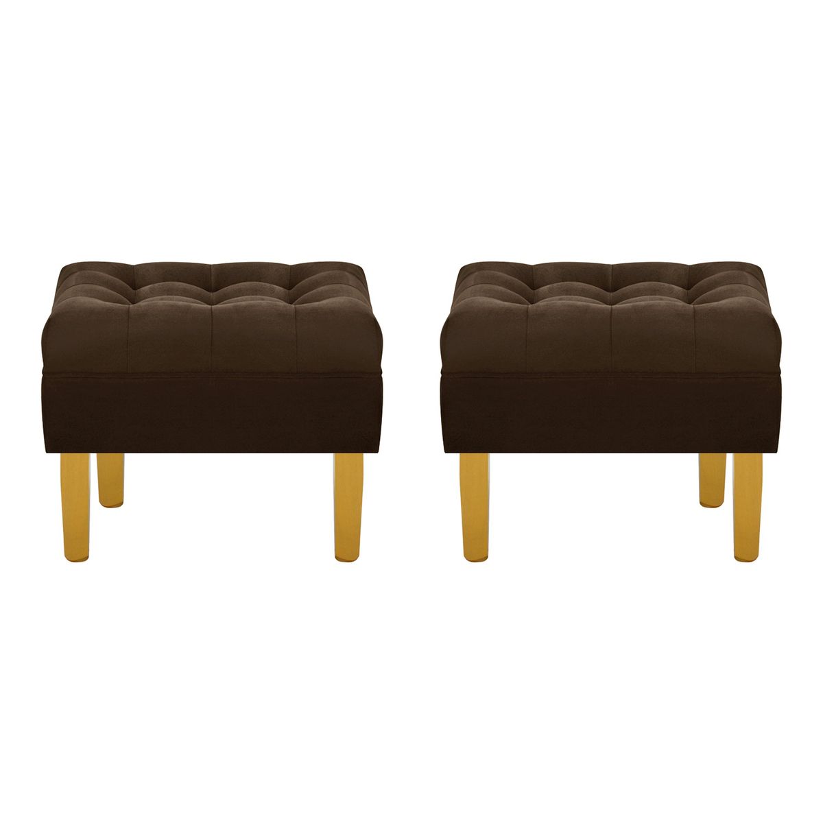 BODEVIR - Set Pouf Wood 1C Felpa 01 Chocolate